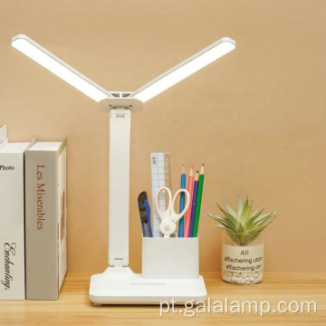 Candeeiro de mesa LED minimalista de cabeça dupla